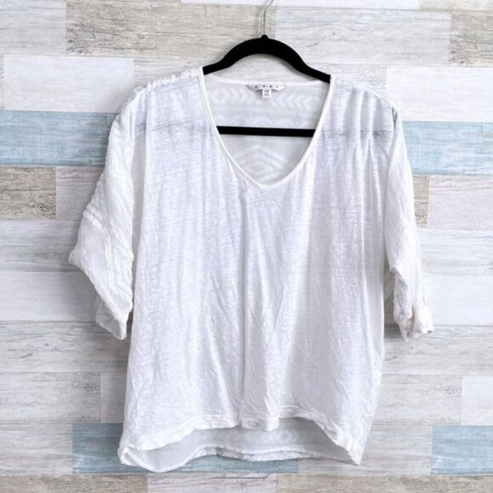 CABI Linen Waverly Dolman Sleeve Top White Casual 773 Womens XS